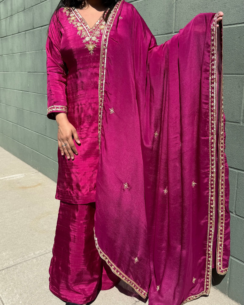 Pink Charm Plazo Suit