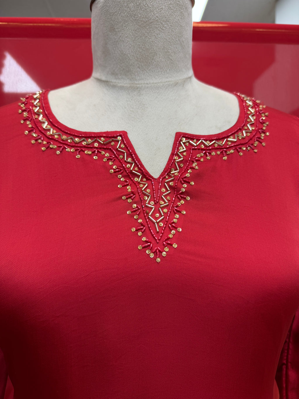 Red Grace Farshi Suit