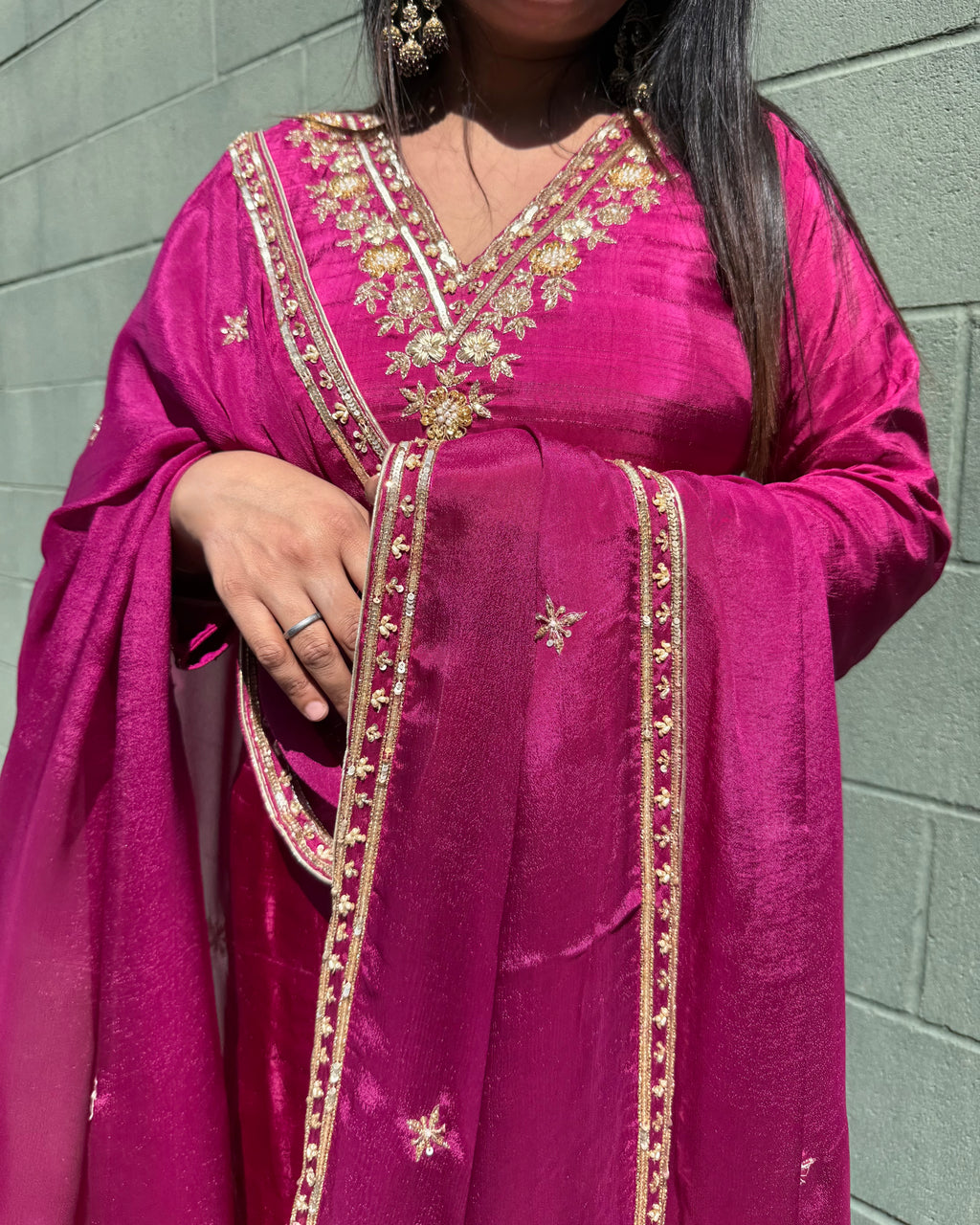Pink Charm Plazo Suit
