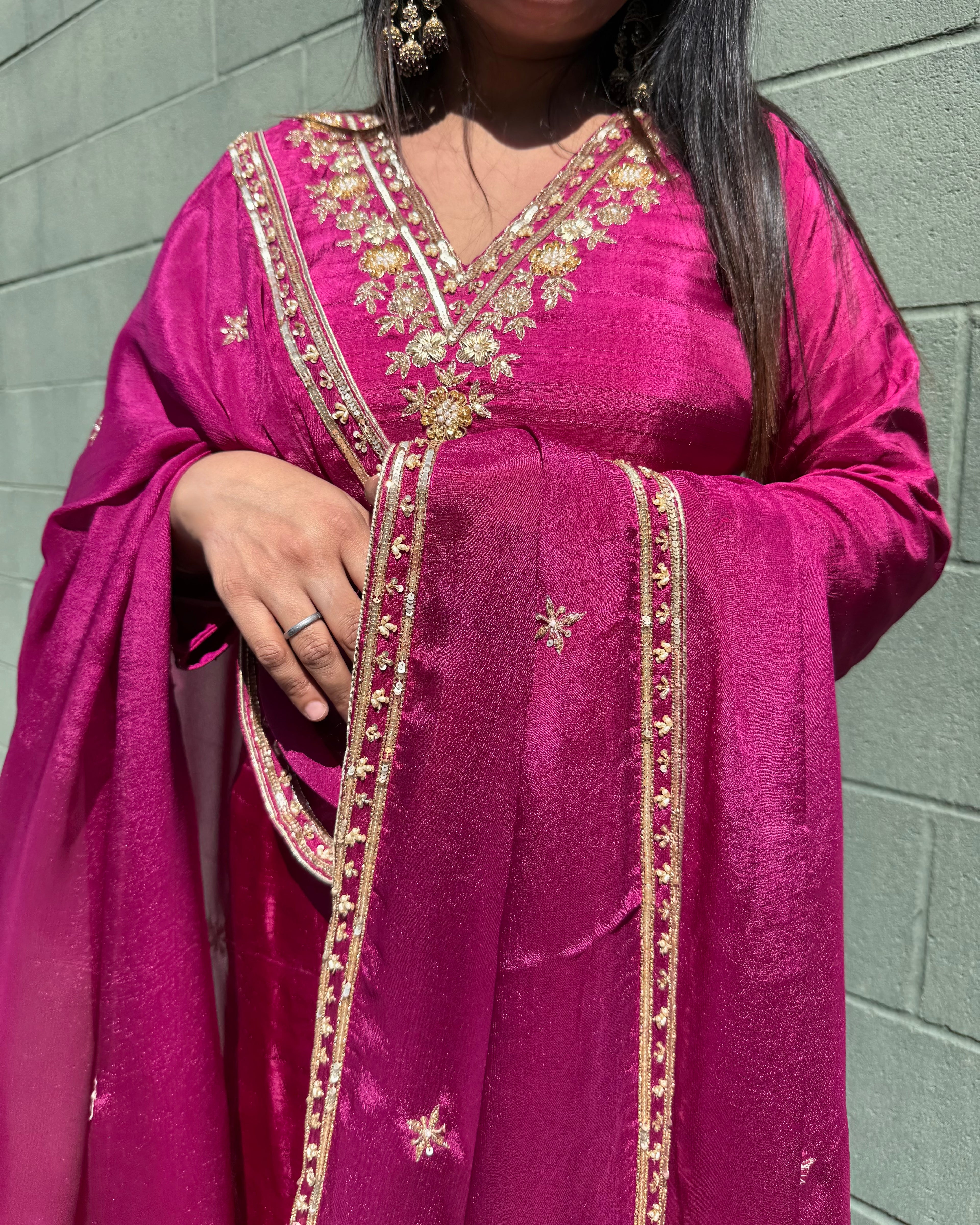 Pink Charm Plazo Suit