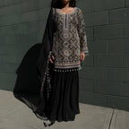 Jaal Raw Silk Gharara