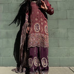 Luxe Satin Silk Printed Suit