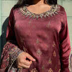 Luxe Satin Silk Printed Suit