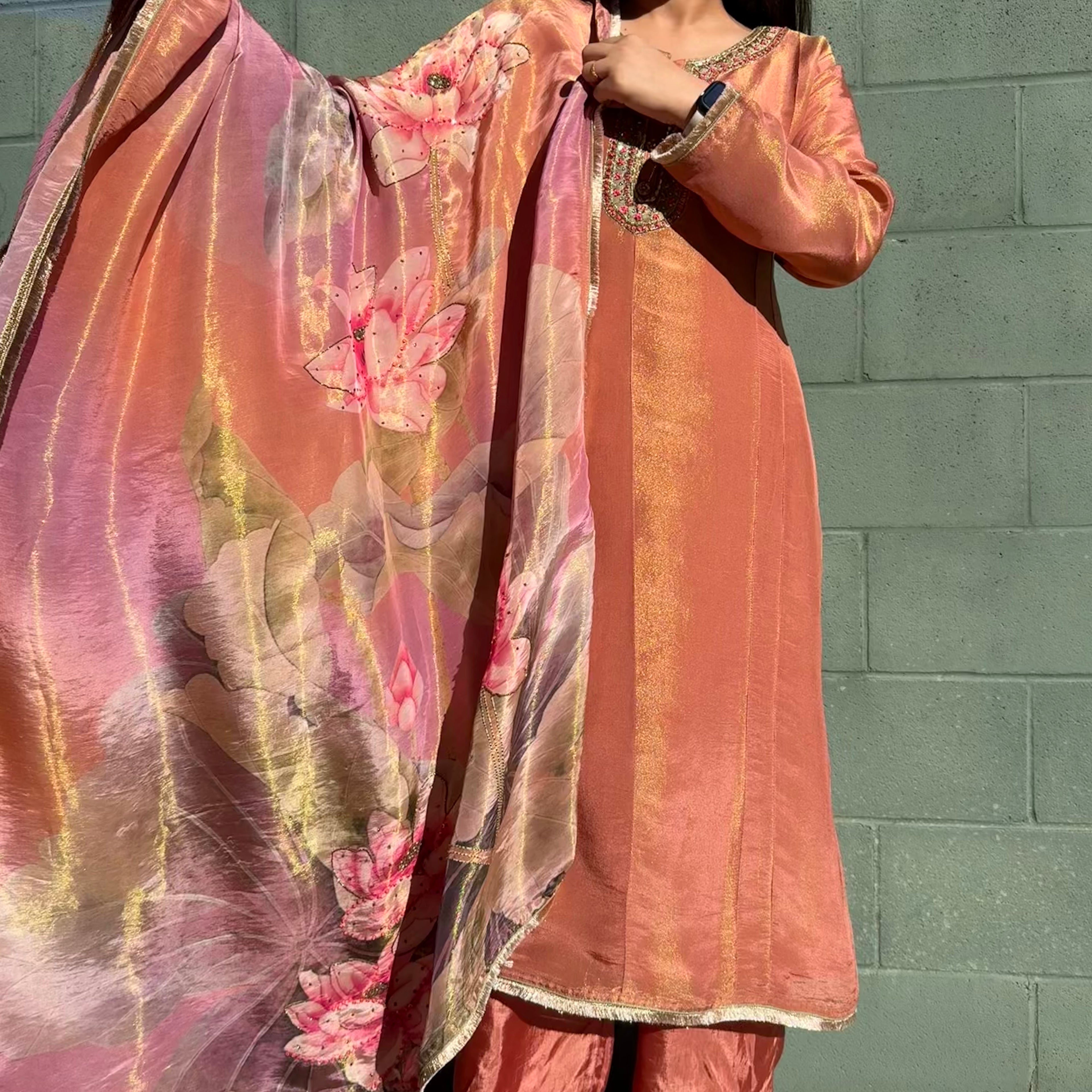 Rust Shimmer Kalli Suit