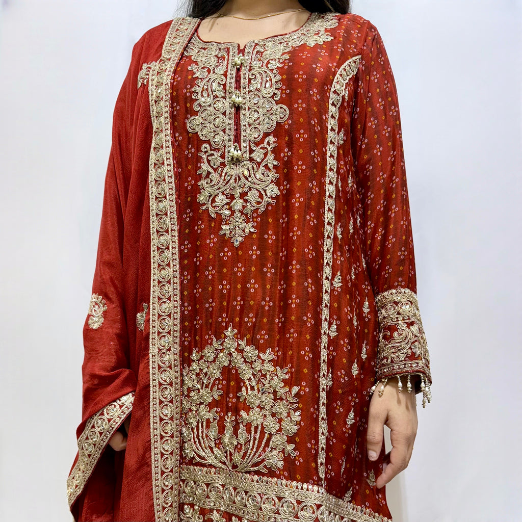 Bandani A-Line Plazo Suit