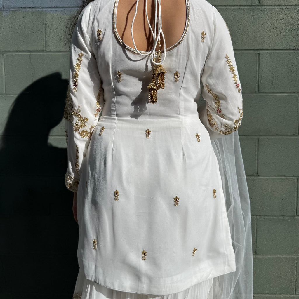 Ruby Dabka Gharara Suit