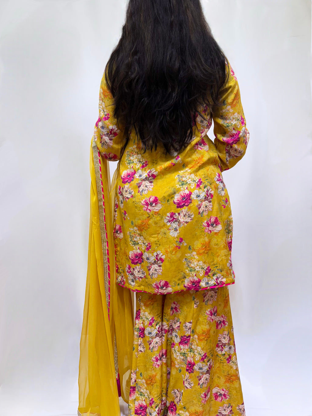 Mustard Shores Muslin Gharara Suit